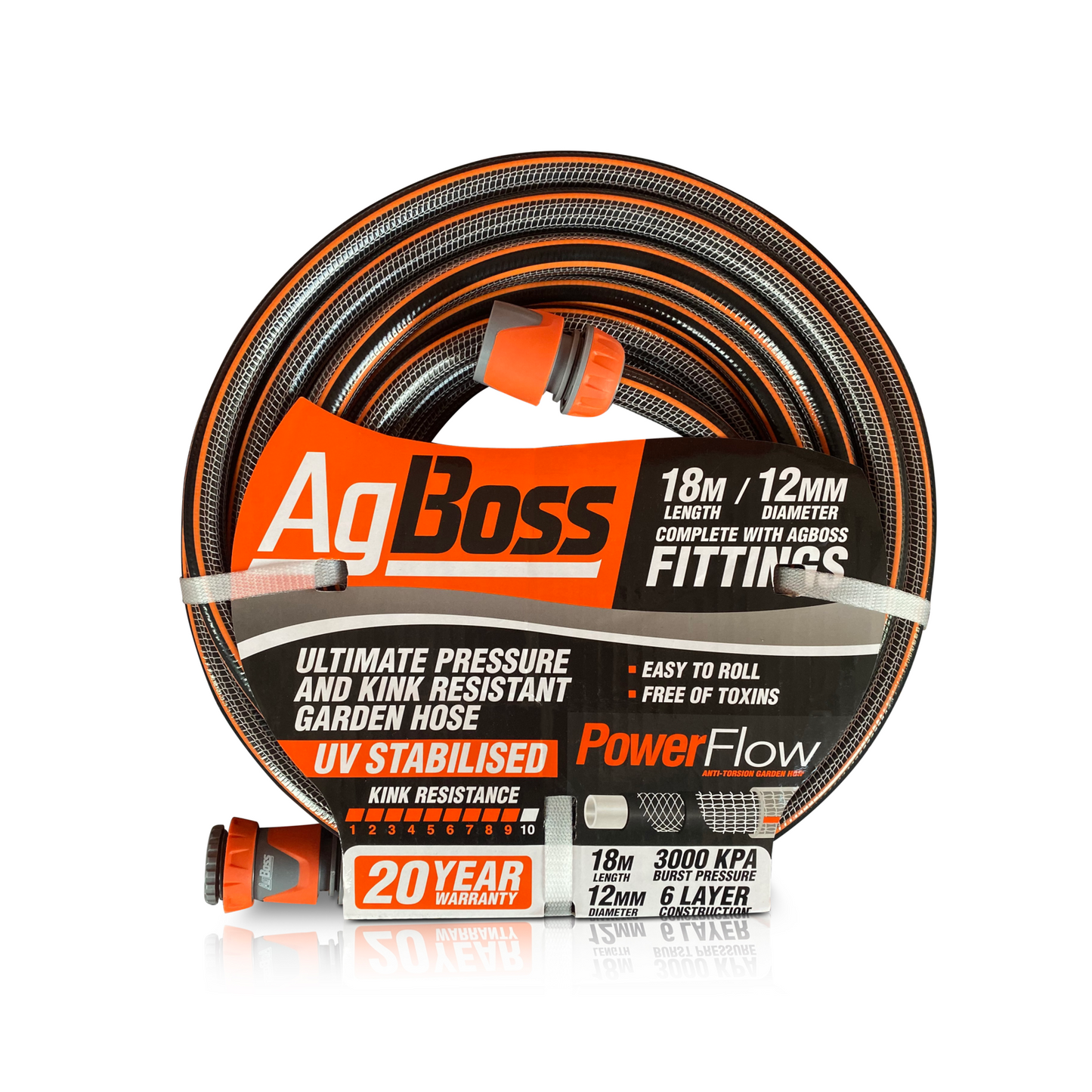 AgBoss Premium Hose 12mmx18m (Fitted)