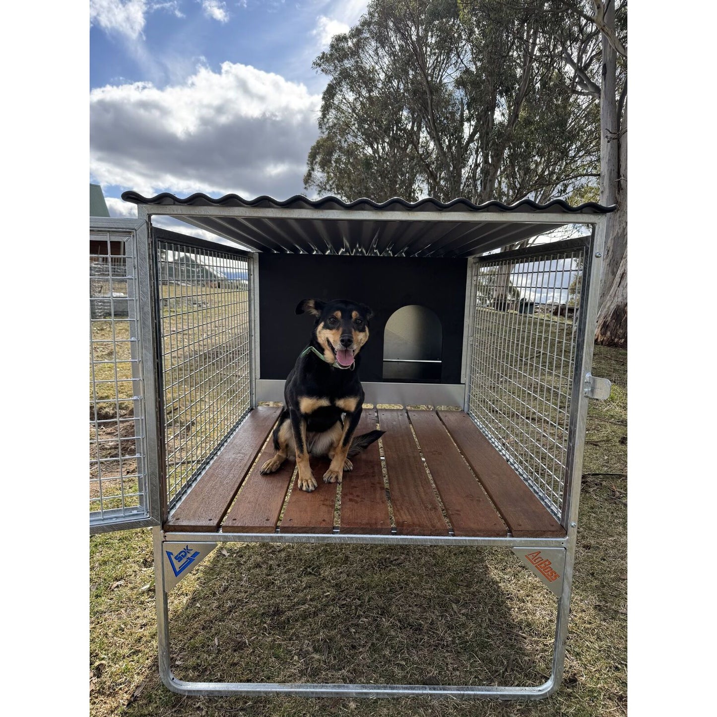 SDK Raised Dog Kennel Add On Bay Flat Pack