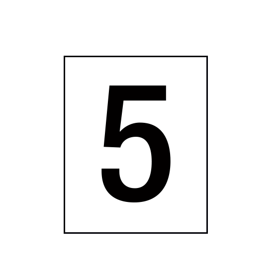 Arena Marker Numbers Black 250mm high 3 x '5'