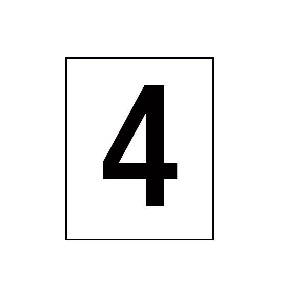 Arena Marker Numbers Black 250mm high 3 x '4'