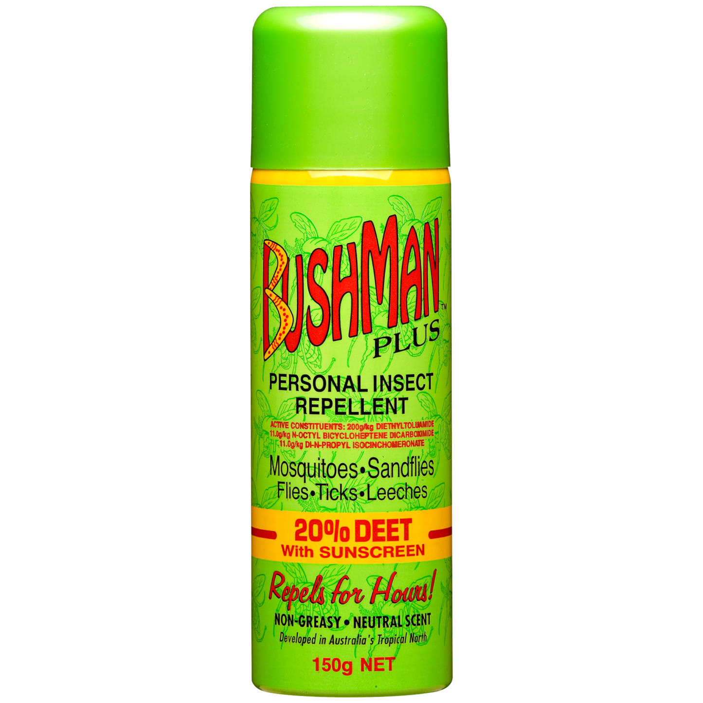 Bushman 'Plus' Aerosol - 20% Deet with Sunscreen (150g)