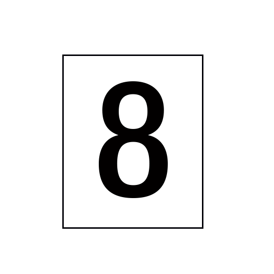 Arena Marker Numbers Black 250mm high 3 x '8'