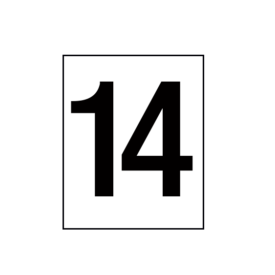 Arena Marker Numbers Black 250mm high 3 x '14'