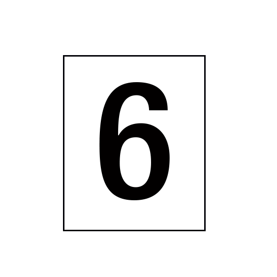 Arena Marker Numbers Black 250mm high 3 x '6'