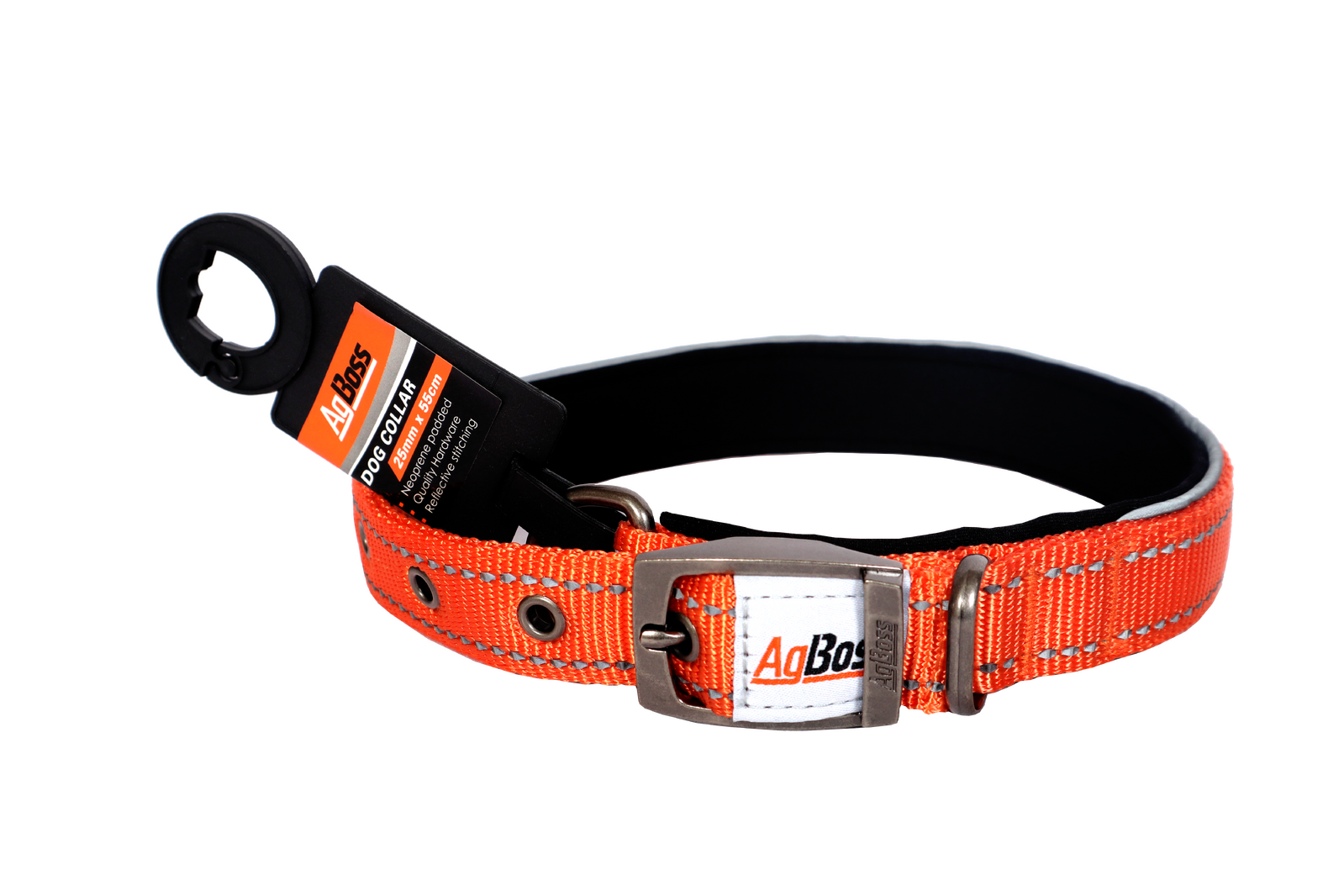 AgBoss Orange Dog Collar - Durable, Weather-Resistant, and Adjustable