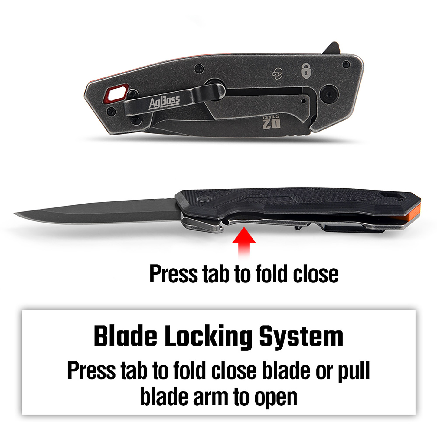 AgBoss Knife Pocket 76mm Stainless Steel Blade