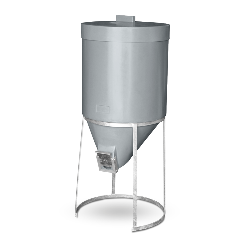 200 litre Silo & Galvanised Stand - Grey - Larger Feed
