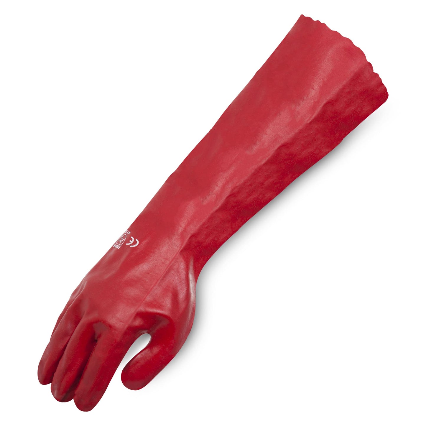 PVC 45cm Red Single Dip Gloves Size 10 (L)