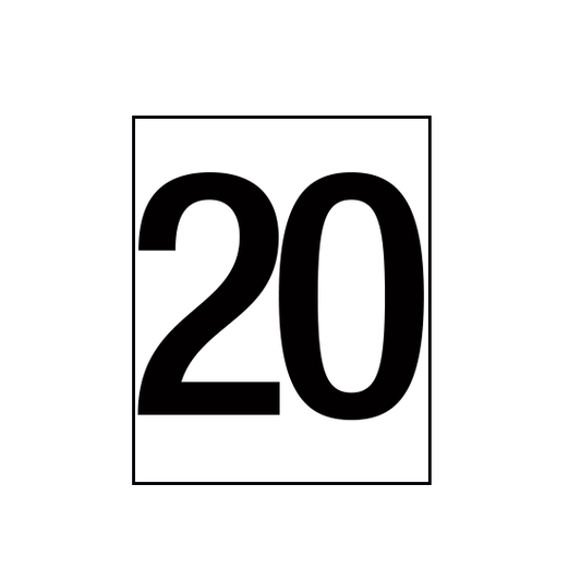 Arena Marker Numbers Black 250mm high 3 x '20'