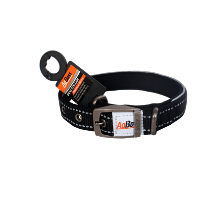 Black Dog Collar | 25mm x 45cm (18")