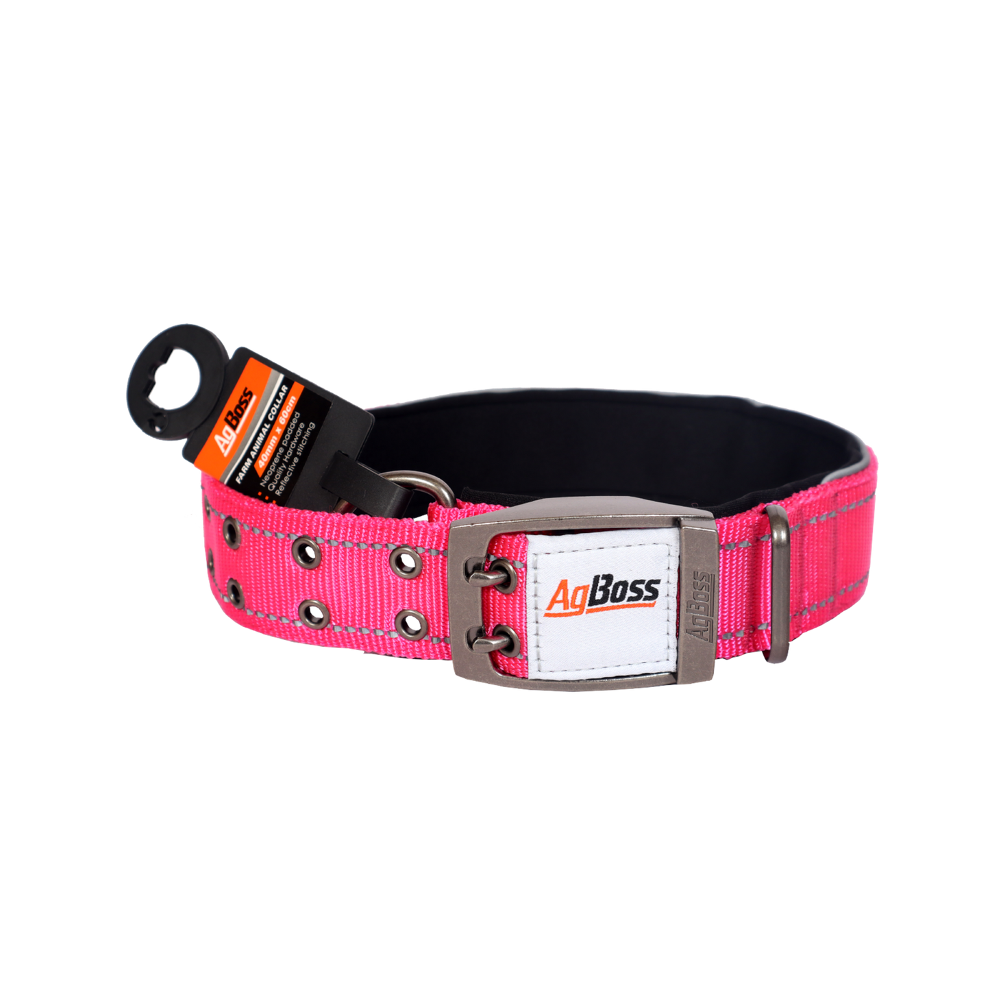 AgBoss Hot Pink Dog Collar | 40mm x 70cm (28")