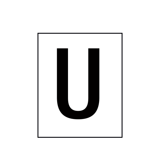 Arena Marker Letters Black 250mm high 3 x 'U'