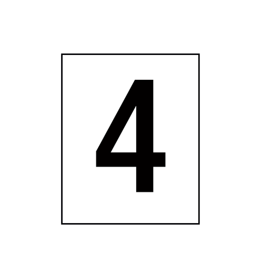 Arena Marker Numbers Black 250mm high 3 x '4'
