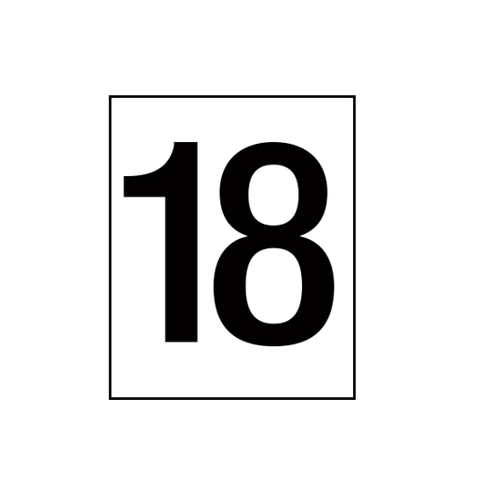 Arena Marker Numbers Black 250mm high 3 x '18'