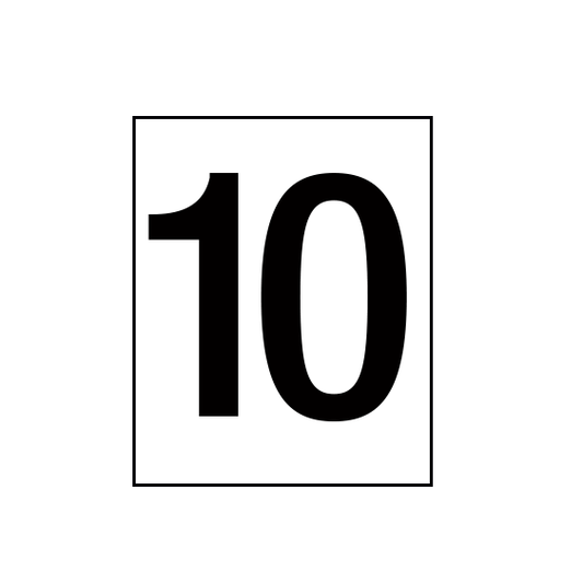 Arena Marker Numbers Black 250mm high 3 x '10'