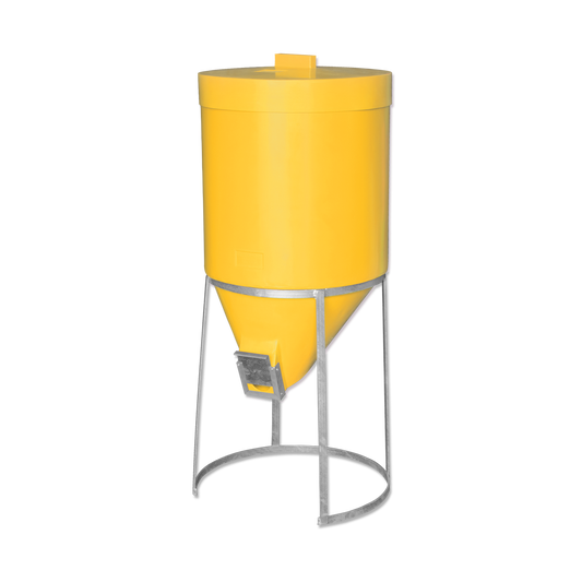 200 litre Silo & Galvanised Stand - Yellow - Larger Feed