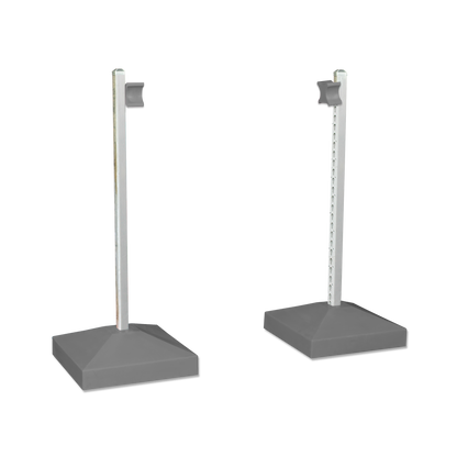 Jump Wing Keyhole Square Base & Cup Grey (1pr)