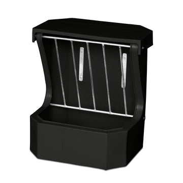 Hay Rack Feeder with Lid - Black