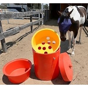 Grazer Feed Bin, Hay + Water Inserts and Lid - Teal