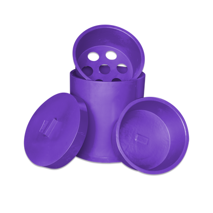 Grazer Feed Bin, Hay + Water Inserts and Lid - Purple