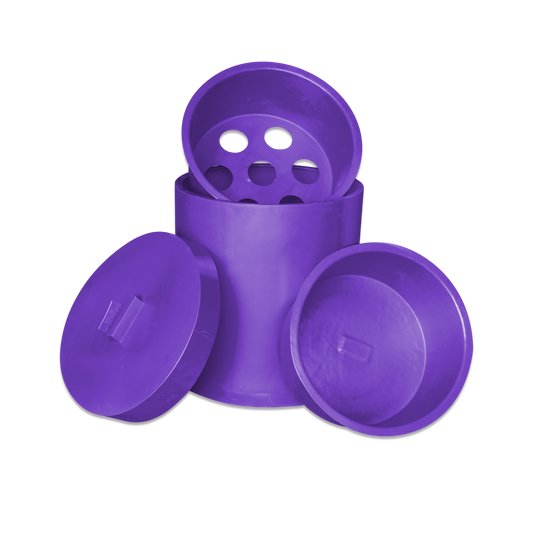Grazer Feed Bin, Hay + Water Inserts and Lid - Purple