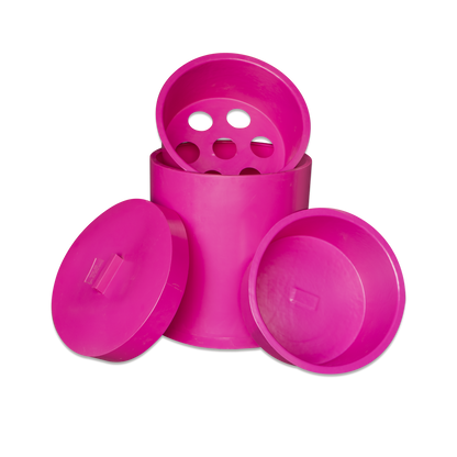 Grazer Feed Bin, Hay + Water Inserts and Lid - Pink