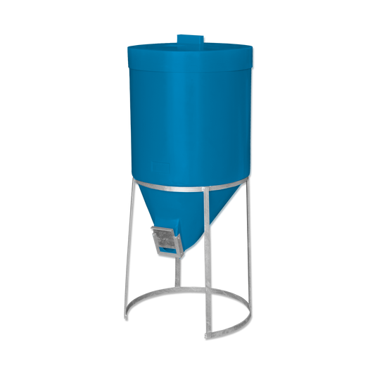 200 litre Silo & Galvanised Stand - Teal - Fine Feed