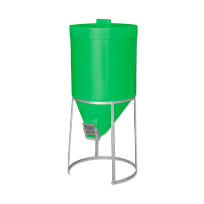 200 litre Silo & Galvanised Stand - Green  - Fine Feed