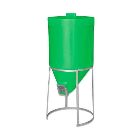 200 litre Silo & Galvanised Stand - Green  - Fine Feed