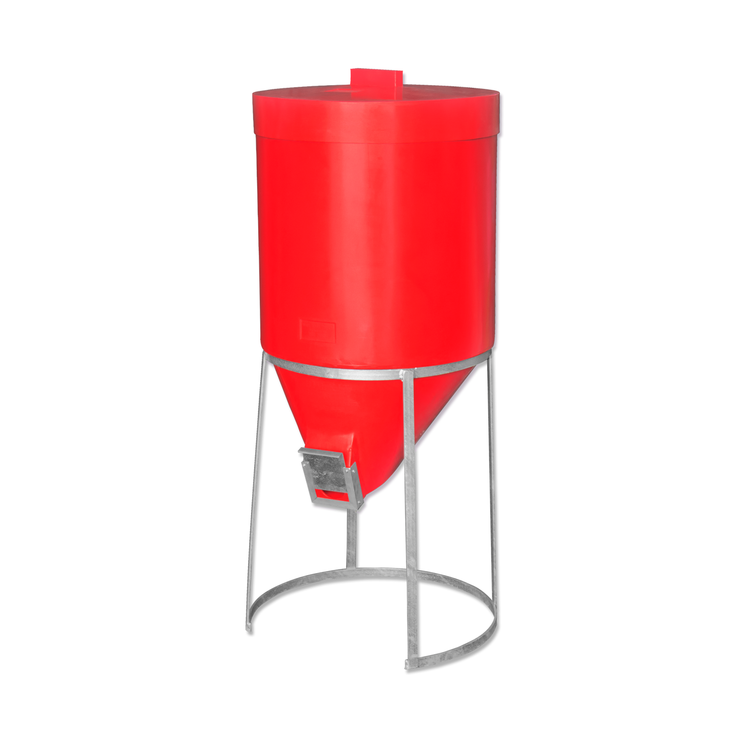 200 litre Silo & Galvanised Stand - Red - Fine Feed