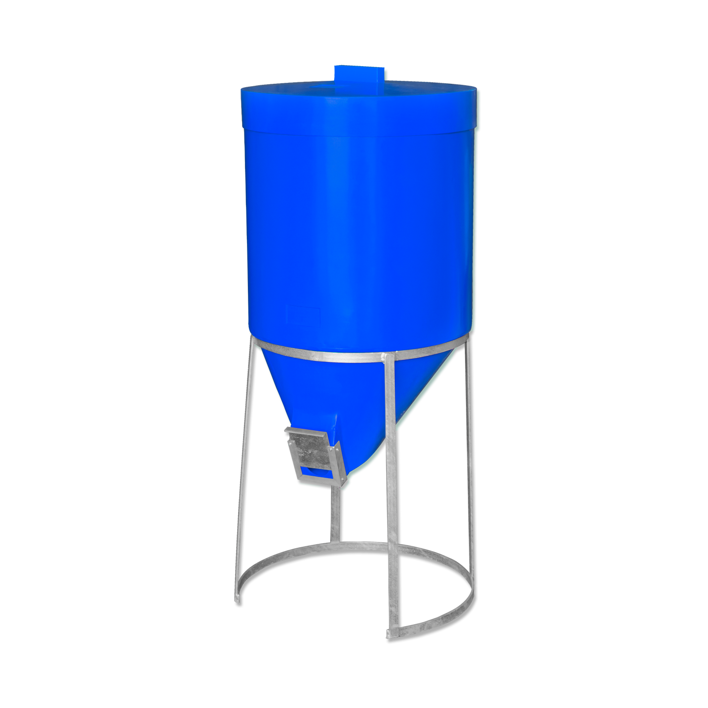 200 litre Silo & Galvanised Stand - Blue  - Fine Feed