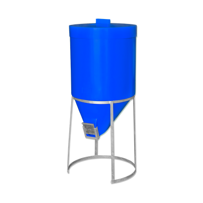 200 litre Silo & Galvanised Stand - Blue  - Fine Feed
