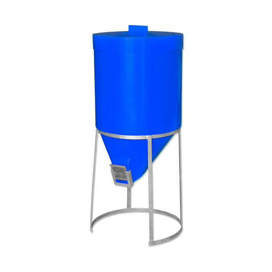200 litre Silo & Galvanised Stand - Blue  - Fine Feed