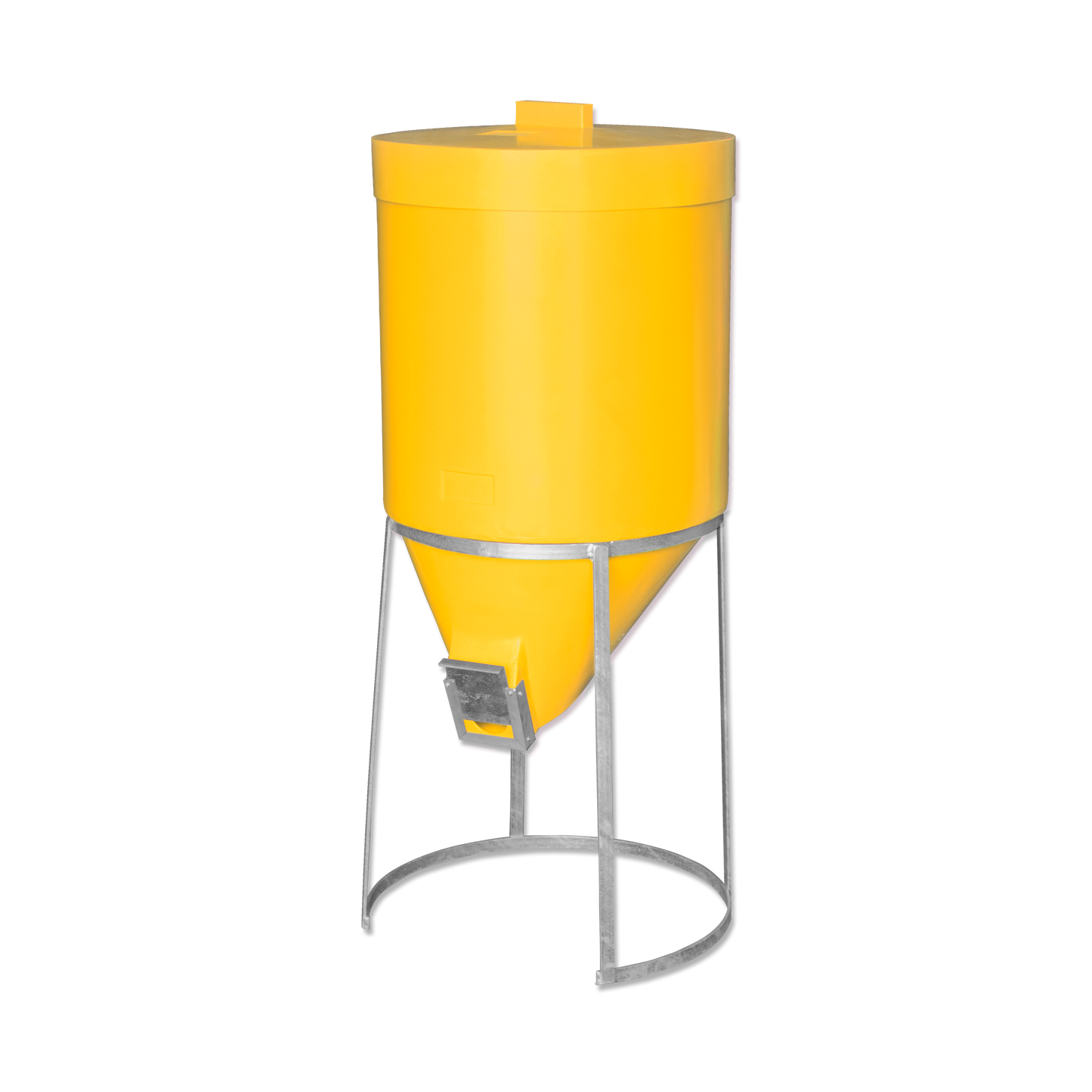 200 litre Silo & Galvanised Stand - Yellow - Fine Feed