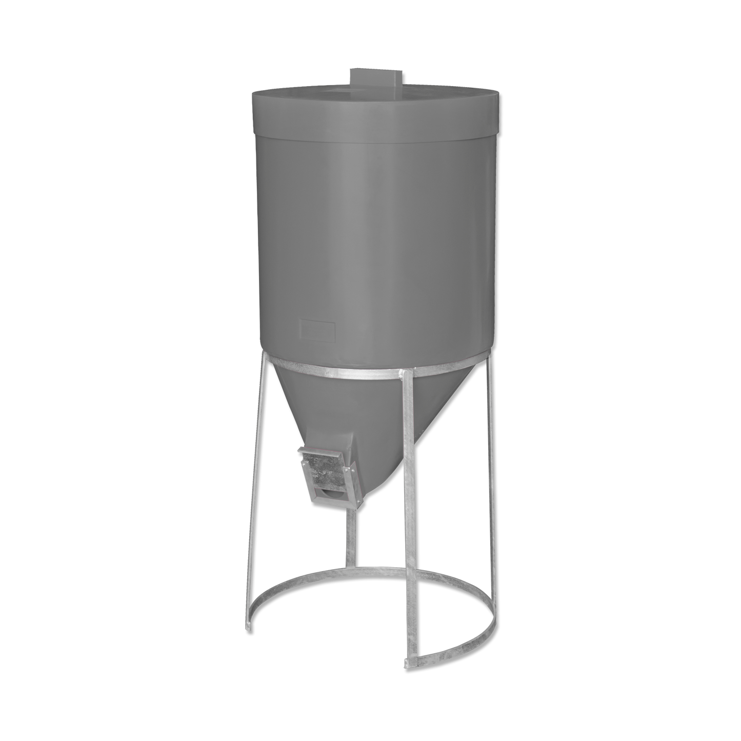 200 litre Silo & Galvanised Stand - Grey  - Fine Feed