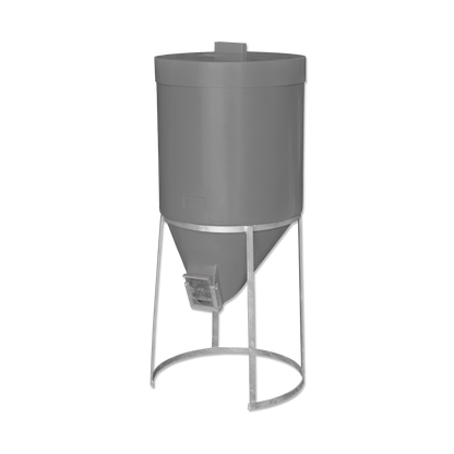 200 litre Silo & Galvanised Stand - Grey  - Fine Feed