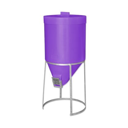 200 litre Silo & Galvanised Stand - Purple  - Fine Feed