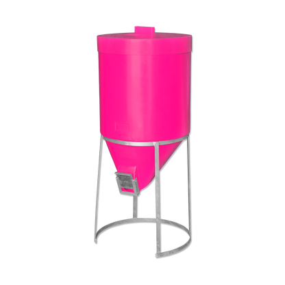 200 litre Silo & Galvanised Stand - Pink  - Fine Feed