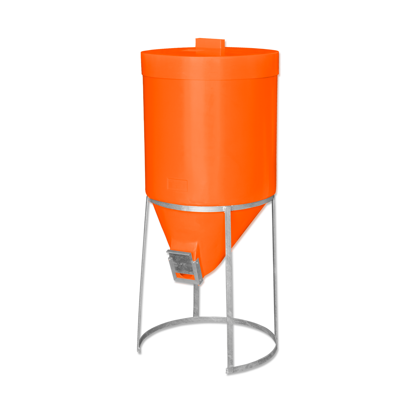 200 litre Silo & Galvanised Stand - Orange  - Fine Feed