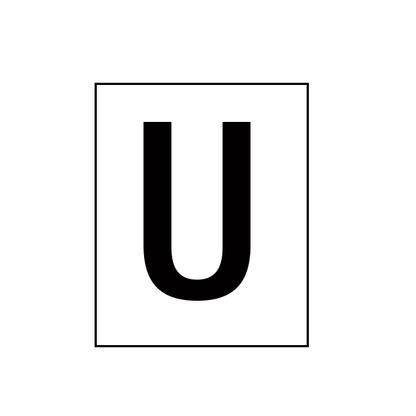Arena Marker Letters Black 250mm high 3 x 'U'