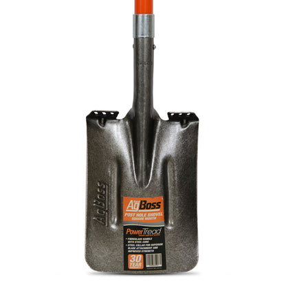 AgBoss PowerTread Range | Post Hole Shovel Square - Long Fibreglass Handle