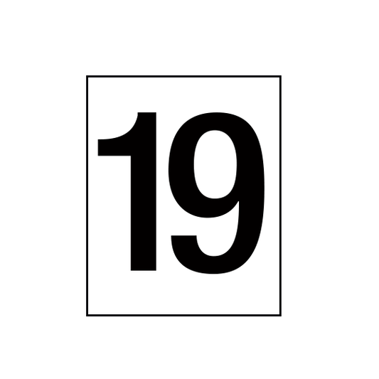 Arena Marker Numbers Black 250mm high 3 x '19'