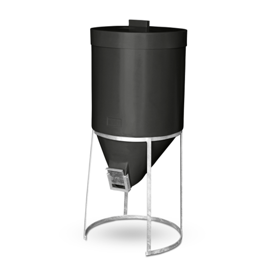 200 litre Silo & Galvanised Stand - Black - Larger Feed