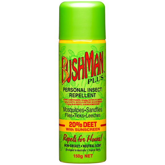 Bushman 'Plus' Aerosol - 20% Deet with Sunscreen (350g)