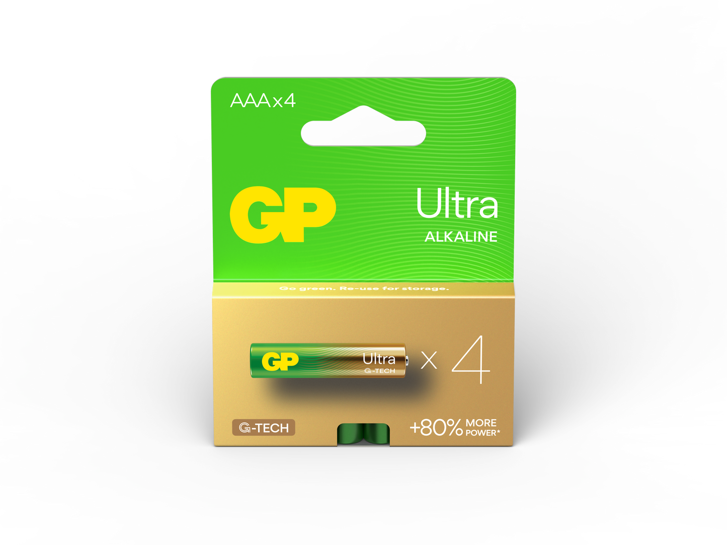 Battery 1.5V Ultra Alkaline AAA GP Brand - Card of 4.