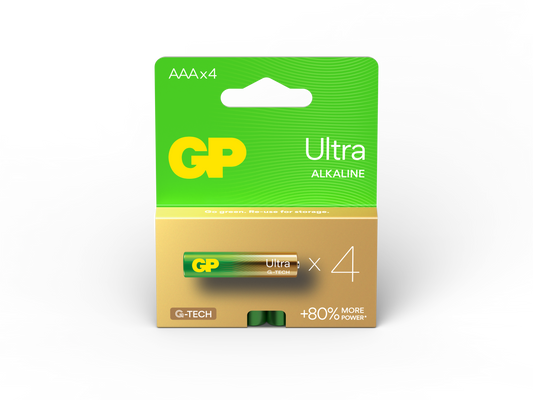 Battery 1.5V Ultra Alkaline AAA GP Brand - Card of 4.