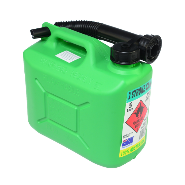 5L Green 2 stroke Jerry Can - Squat Style
