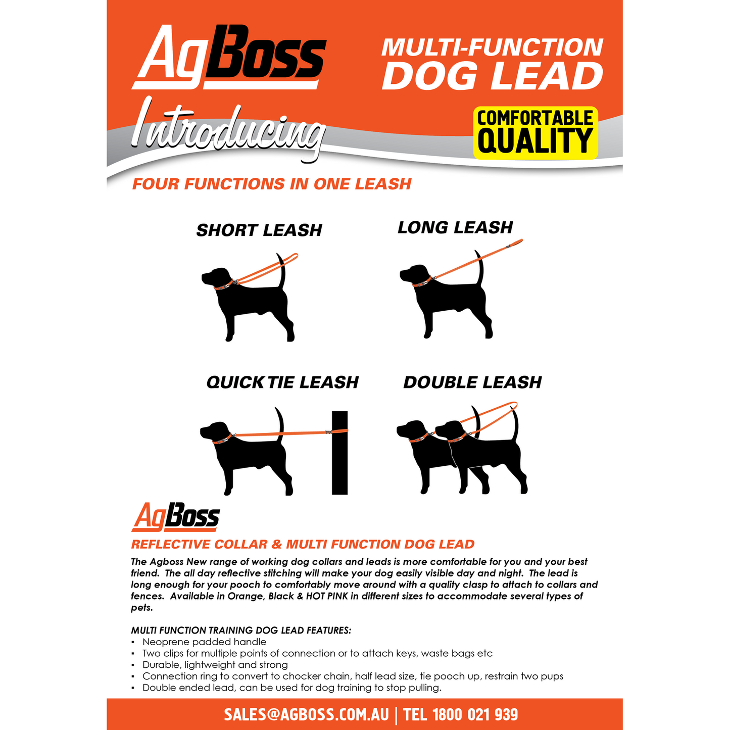Orange Dog Collar | 25mm x 45cm (18")