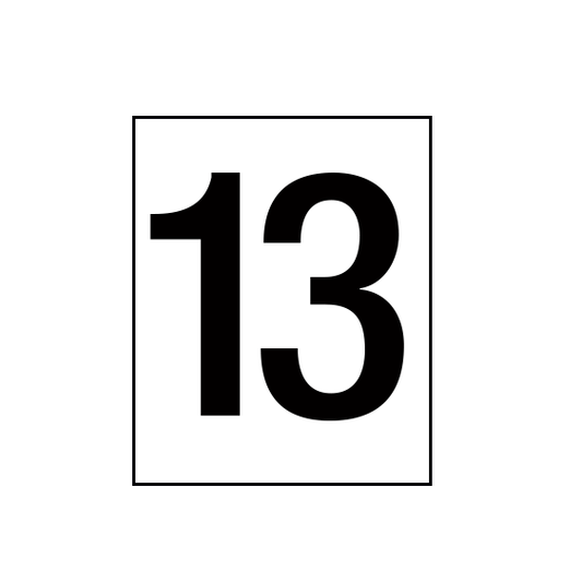 Arena Marker Numbers Black 250mm high 3 x '13'