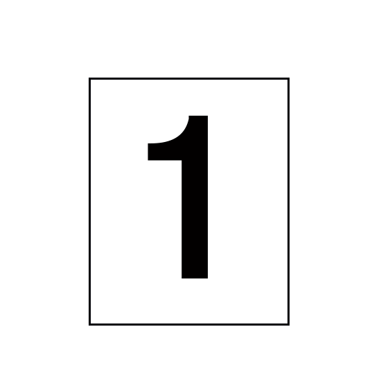 Arena Marker Numbers Black 250mm high 3 x '1'